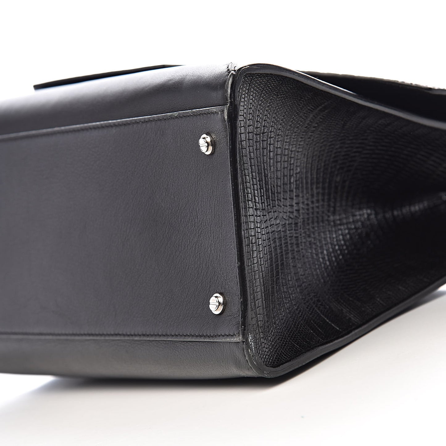 Calfskin Crocodile Embossed Small Obsedia Satchel Black