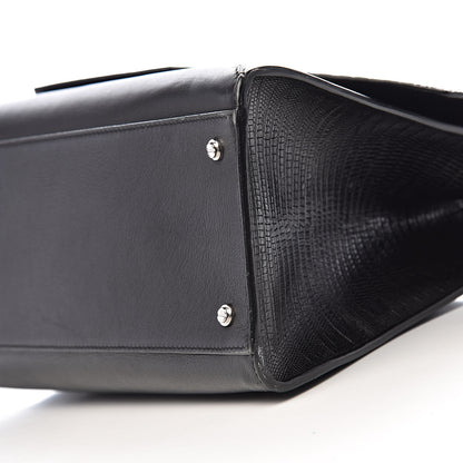 Givenchy Calfskin Crocodile Embossed Small Obsedia Satchel Black 10 of 14