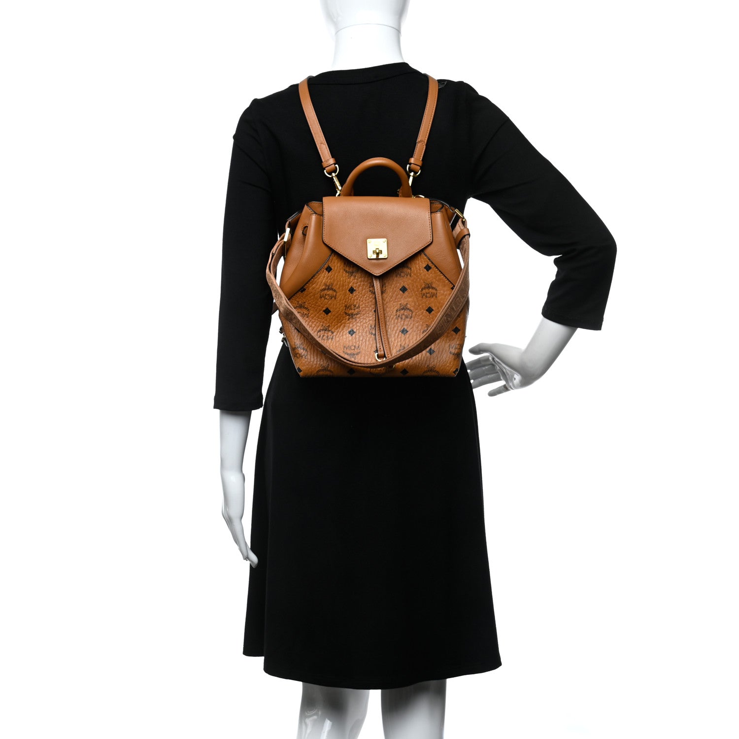 MCM Visetos Small Essential Backpack Cognac 2 of 10