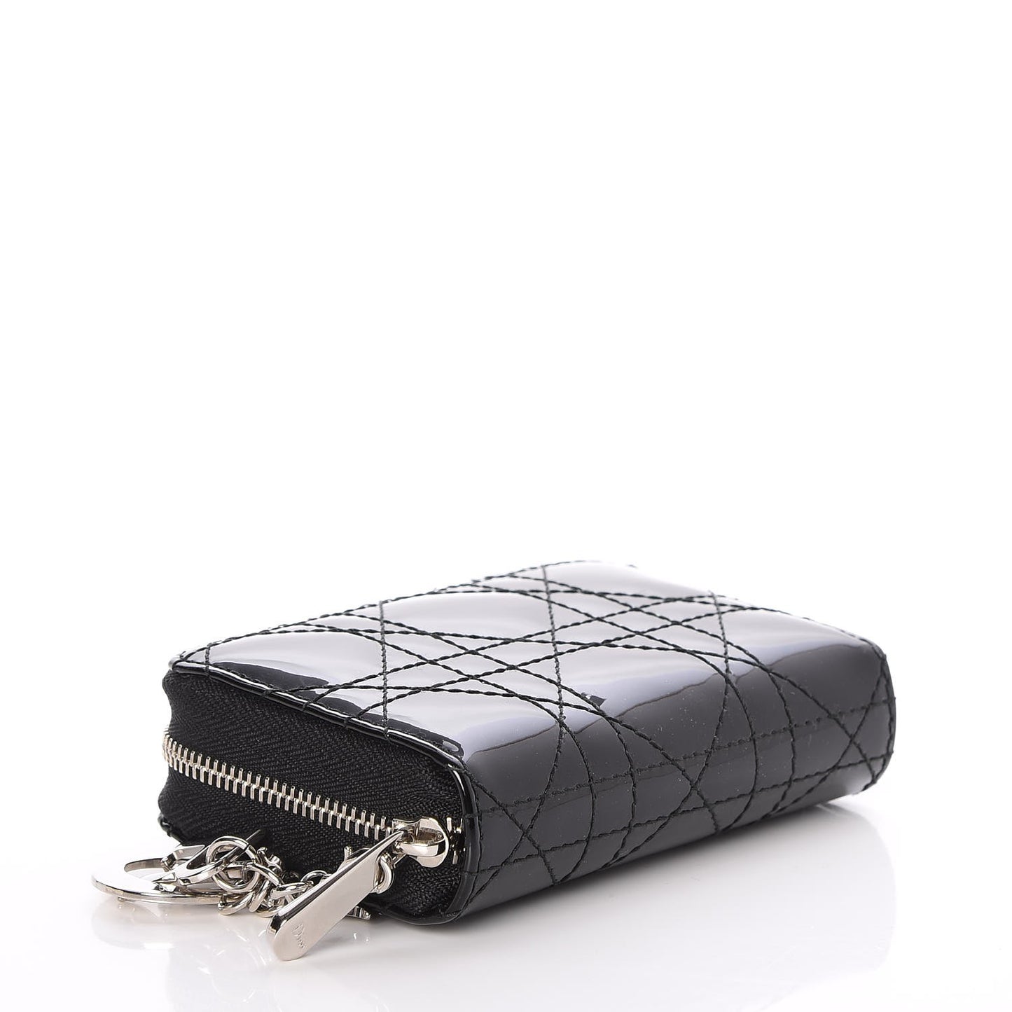 Patent Cannage Lady Dior Multi Card Holder Black