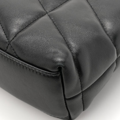 Saint Laurent Lambskin Quilted Toy Loulou Puffer Monogram Chain Satchel Black 14 of 15