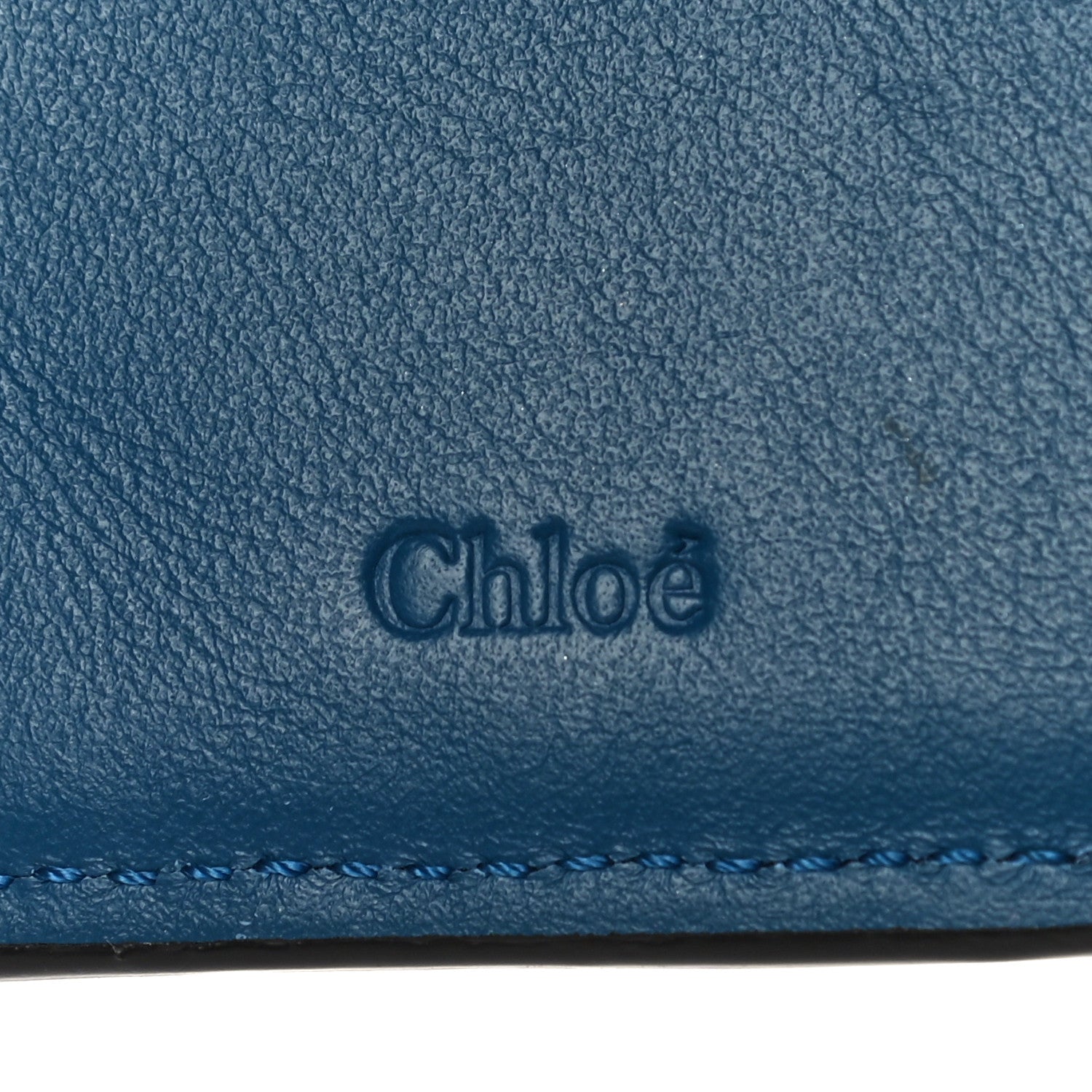 Chloe Calfskin Alphabet Compact Wallet Smoky Blue 6 of 11