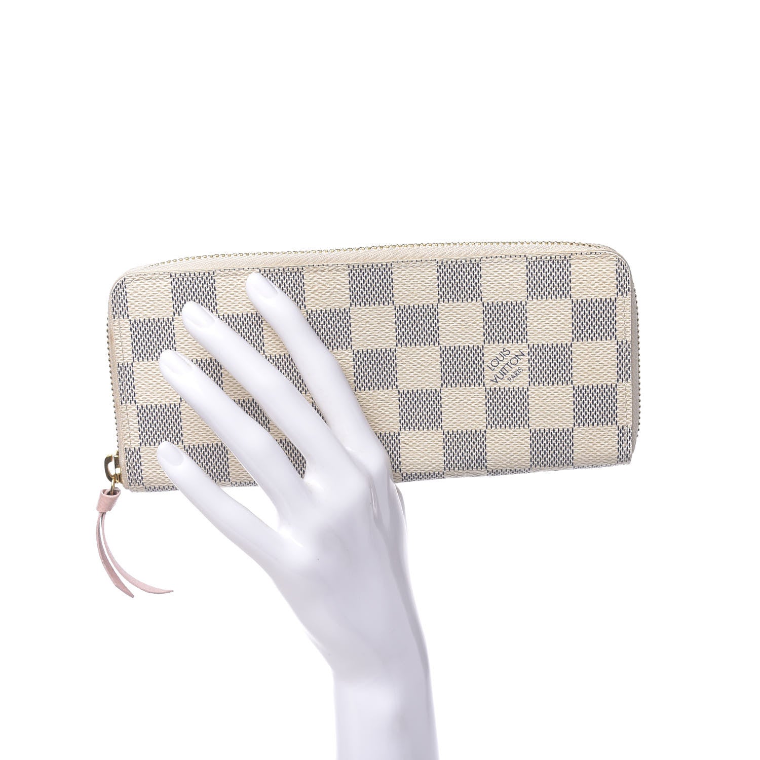 Louis Vuitton Damier Azur Clemence Wallet Rose Ballerine 2 of 9
