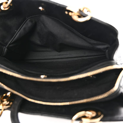 Christian Dior Lambskin Cannage Small Dior Soft Zipped Shopping Tote Black 5 of 12