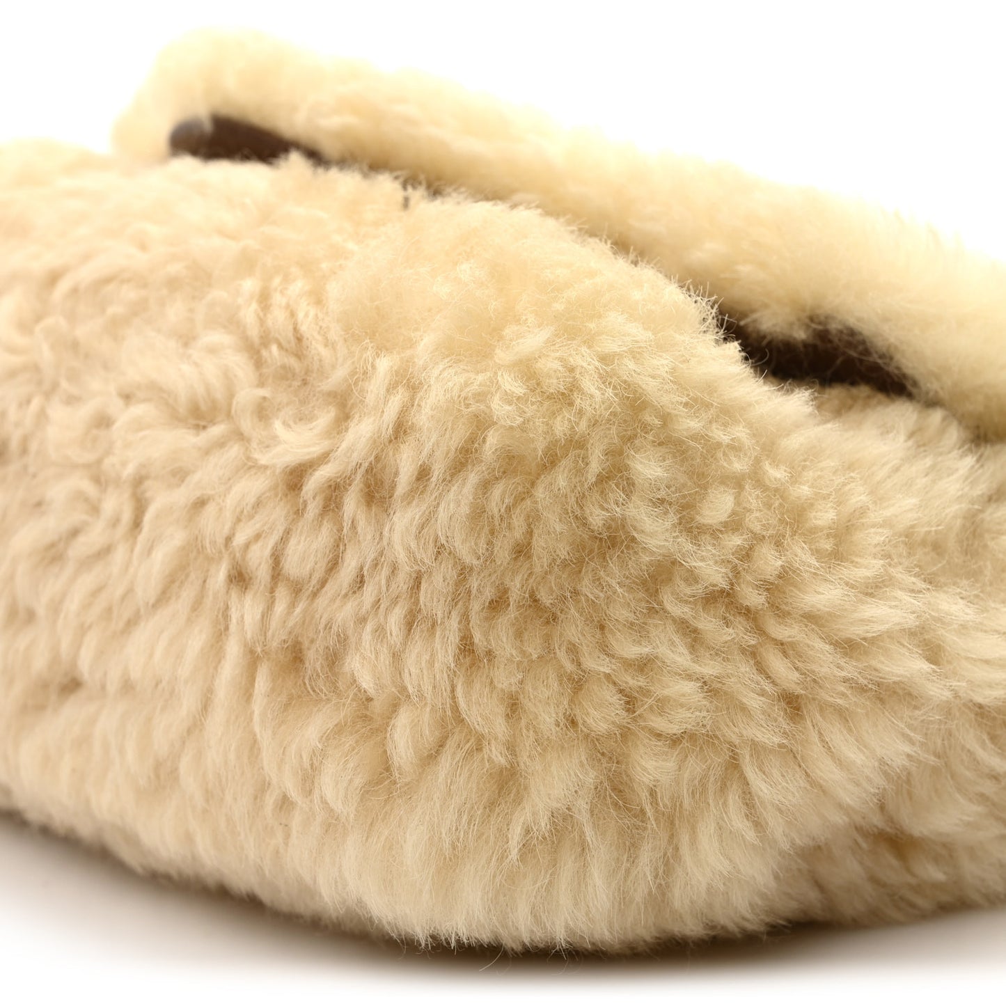 Shearling Calypso Crossbody Crema Naturel Dark Cigar