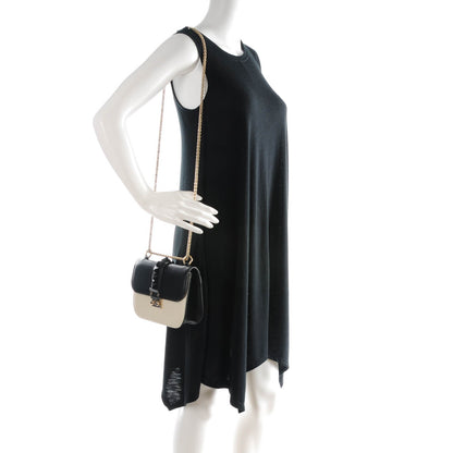 Valentino Garavani Vitello Small Glam Lock Rockstud Flap Black Light Ivory 2 of 8