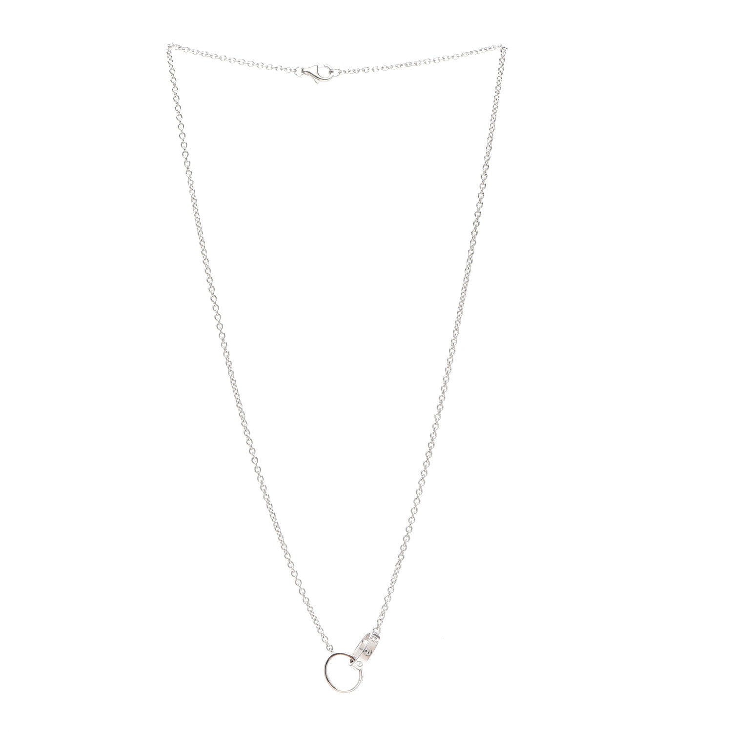 Cartier 18K White Gold Interlocking LOVE Necklace 3 of 4