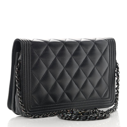 Chanel Caviar Quilted Boy Wallet On Chain WOC So Black 3 of 13