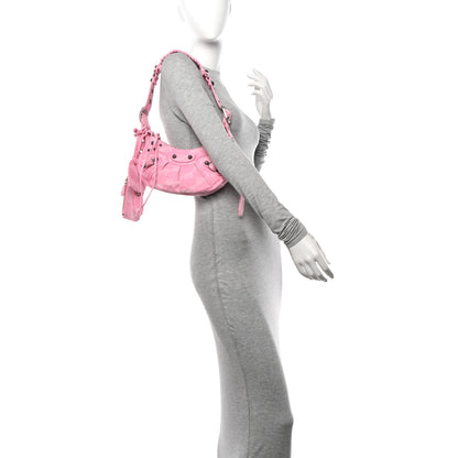 Balenciaga Denim BB Monogram Le Cagole Shoulder Bag XS Pink 2 of 11