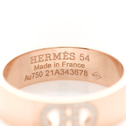 Hermes 18K Rose Gold Diamond PM H D'Ancre Ring 54 6.75 4 of 5
