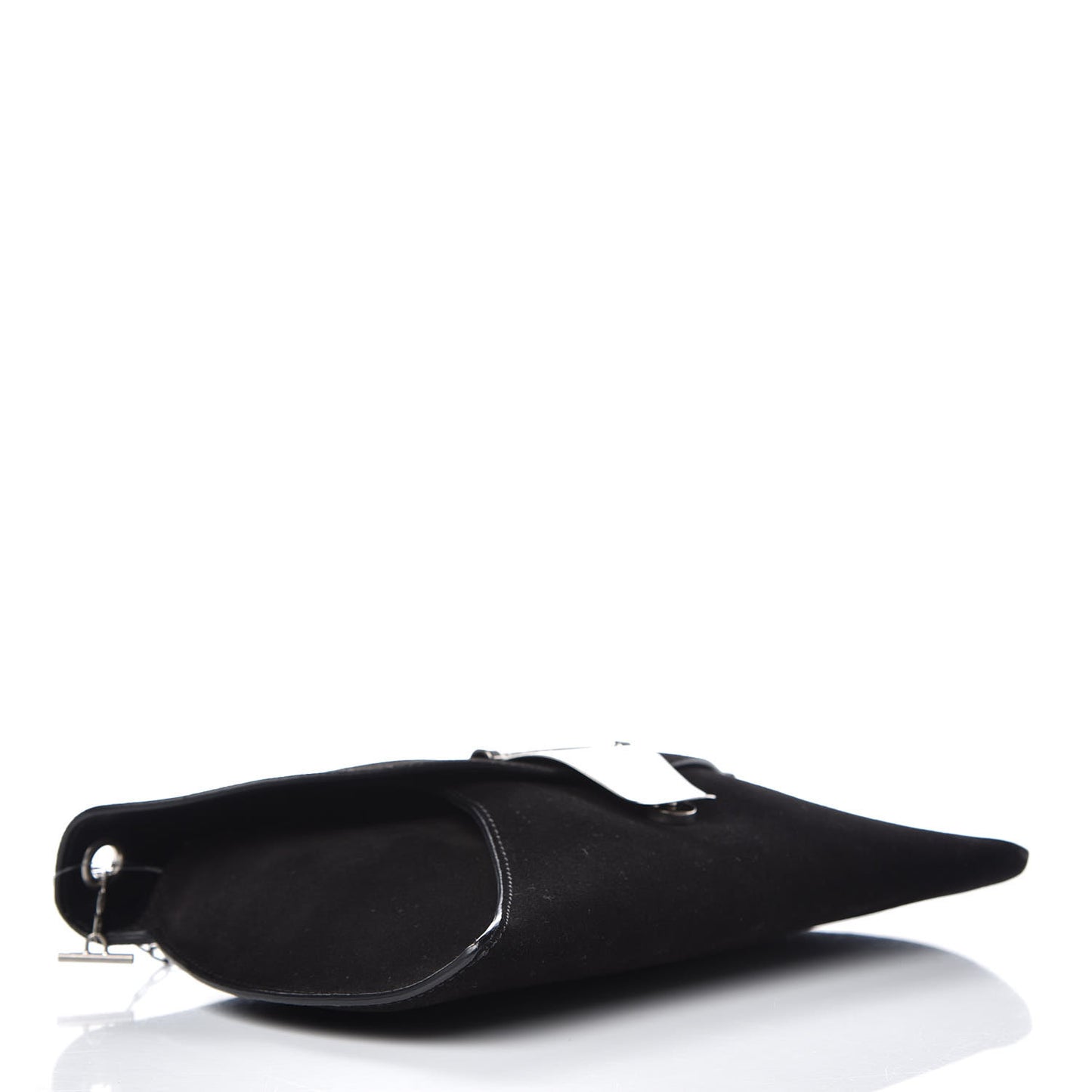Suede Calfskin Clutch on Chain Black