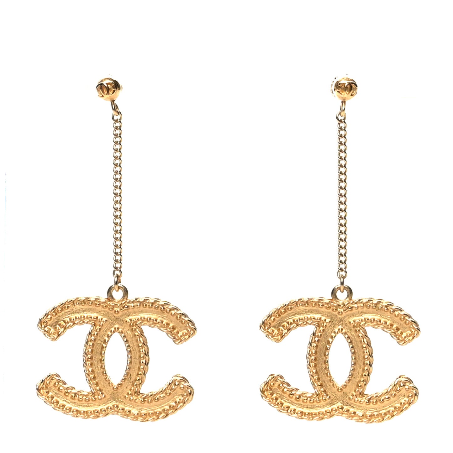 CC Drop Earrings Matte Gold