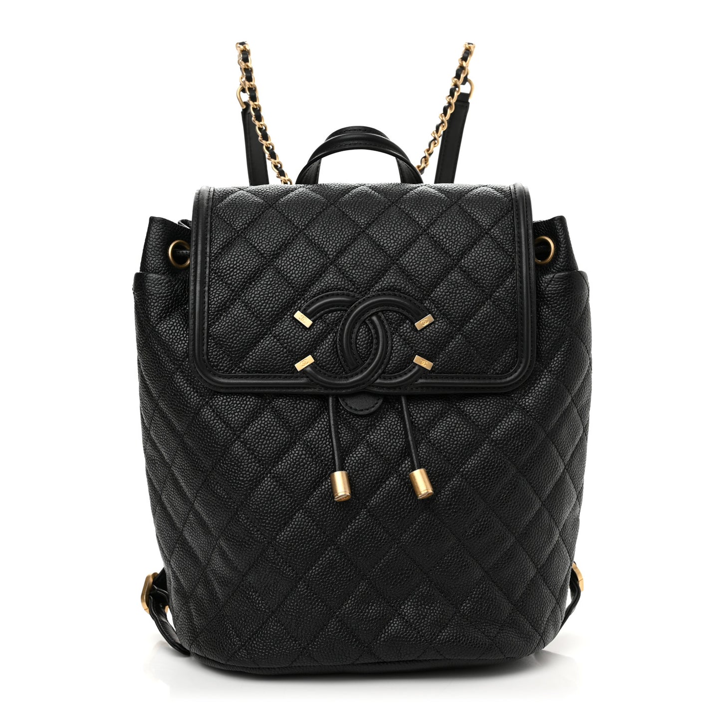 Caviar Quilted Filigree Backpack Black