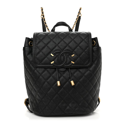 Chanel Caviar Quilted Filigree Backpack Black 1 of 14