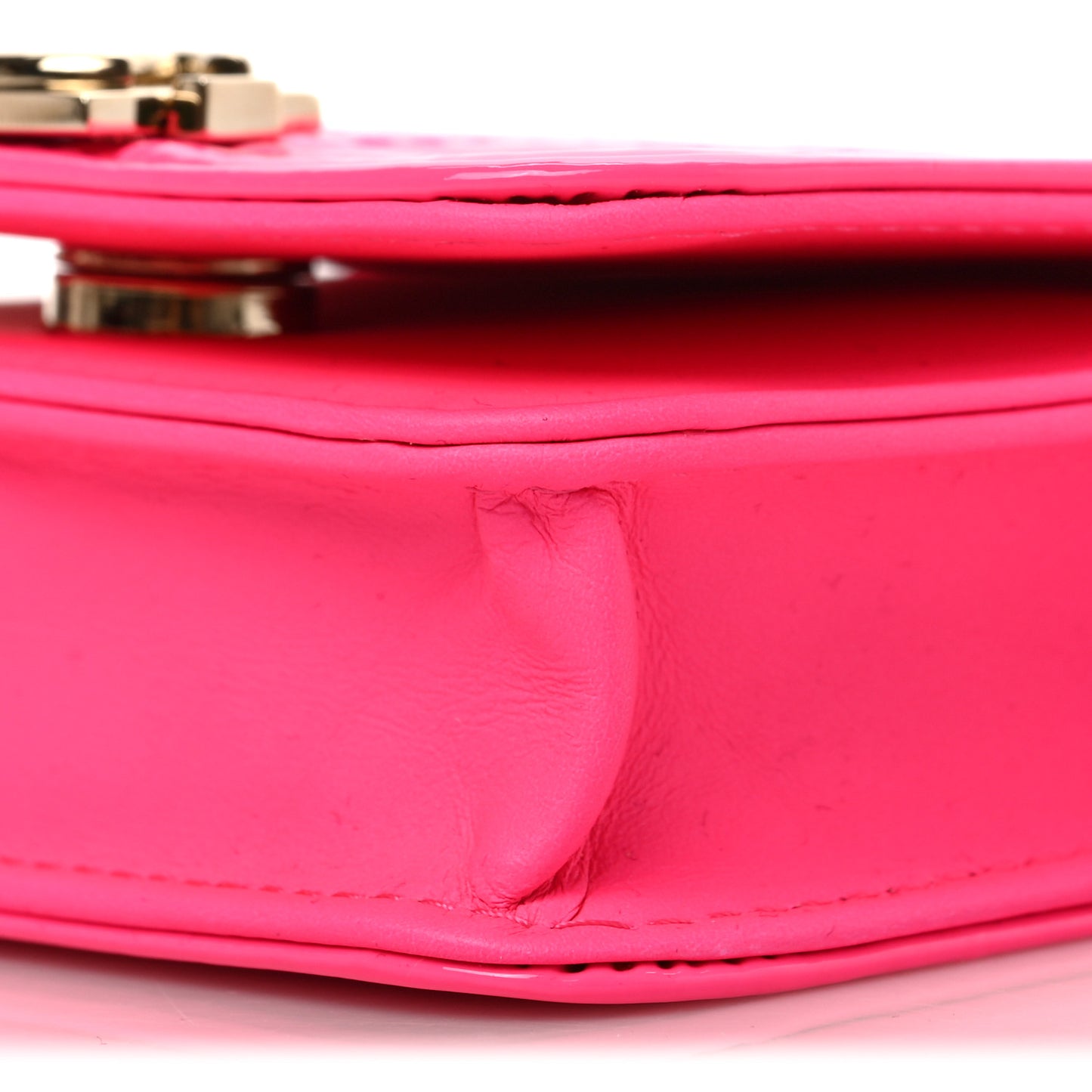 Patent Chevron Boy Flap Waist Belt Bag Pink