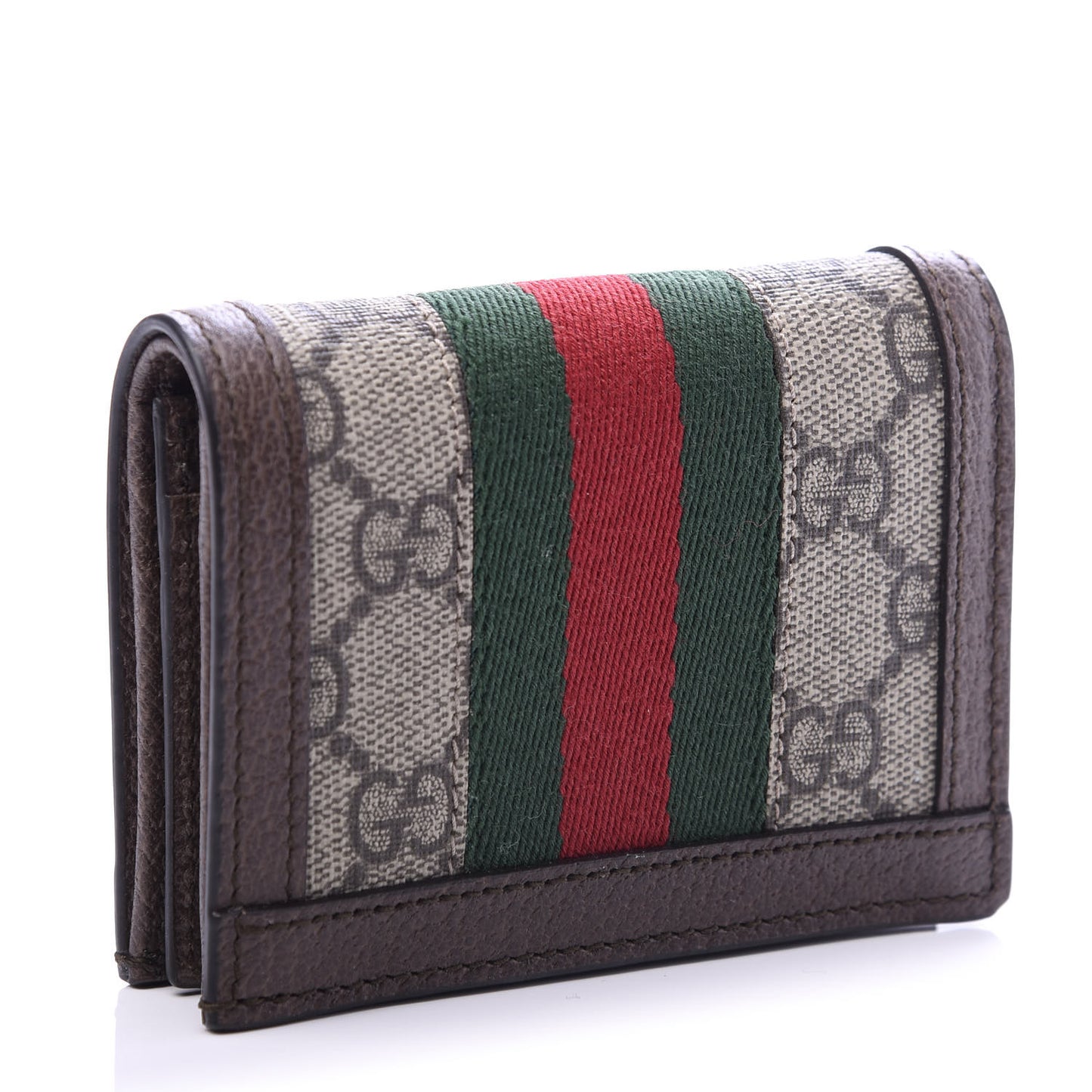 GG Supreme Monogram Web Ophidia Card Case Beige New Acero