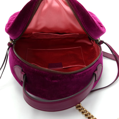 Gucci Velvet Matelasse GG Marmont Dome Backpack Fuchsia Violet Cyclamen 4 of 8