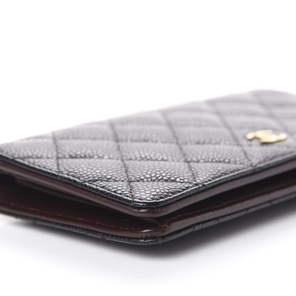 Chanel Caviar Quilted Yen Wallet Black 9 of 14