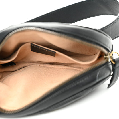 Gucci Calfskin Matelasse GG Marmont Belt Bag 75 30 Black 5 of 12