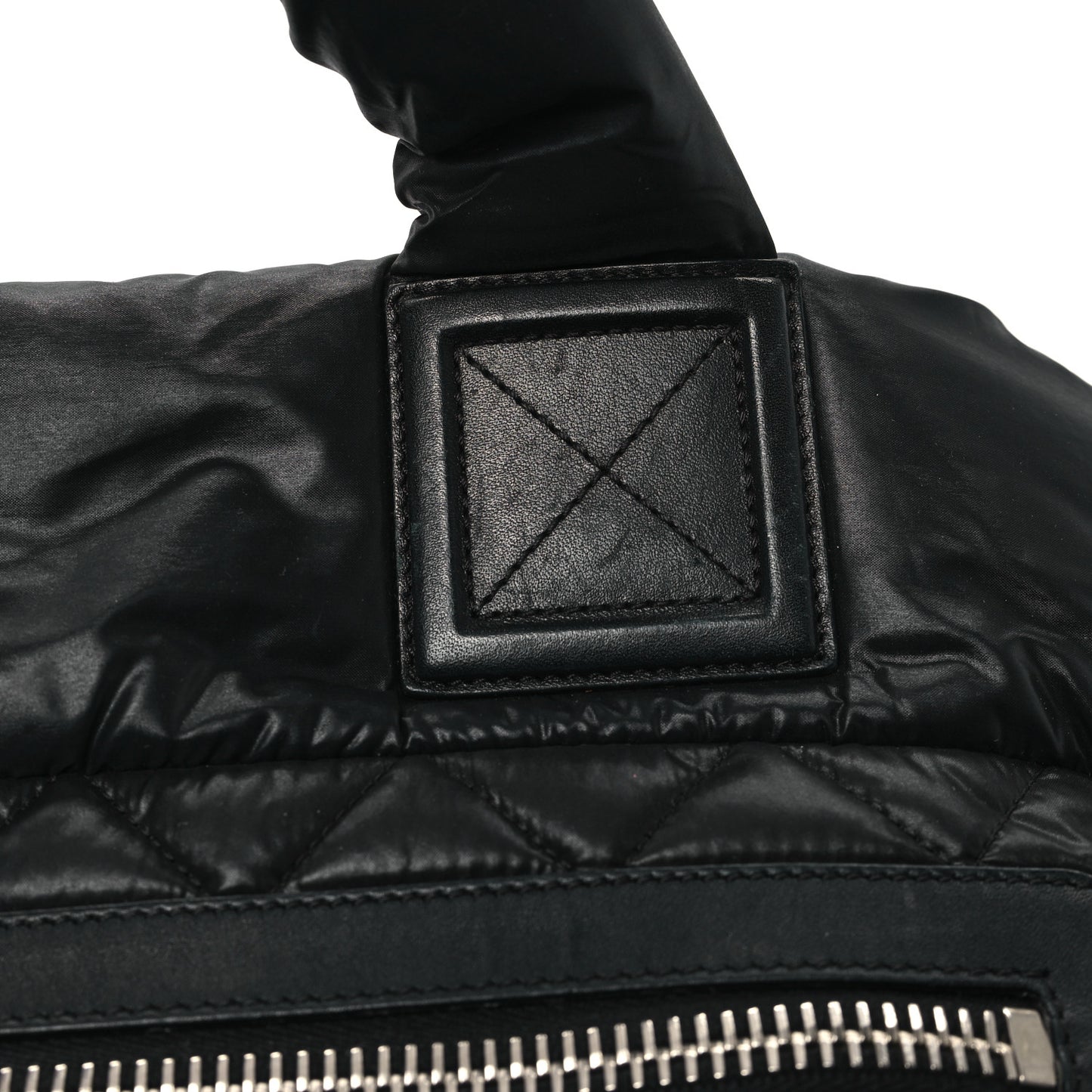 Nylon Quilted Large Coco Cocoon Tote Black