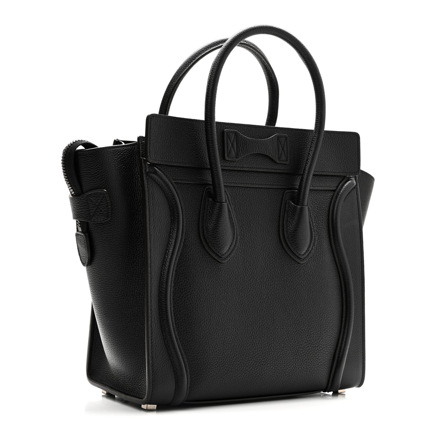 Drummed Calfskin Micro Luggage Black