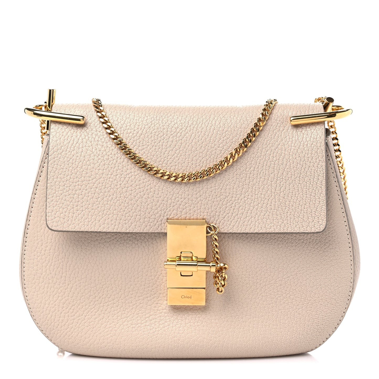 Grained Lambskin Drew Shoulder Bag Cement Pink