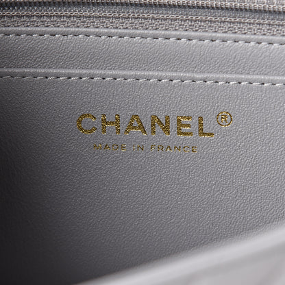 Chanel Lambskin Chevron Quilted Mini Rectangular Flap Grey 5 of 8