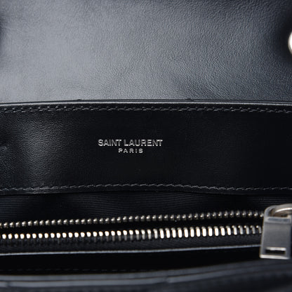 Saint Laurent Calfskin Y Quilted Monogram Small Loulou Chain Satchel Black 5 of 7