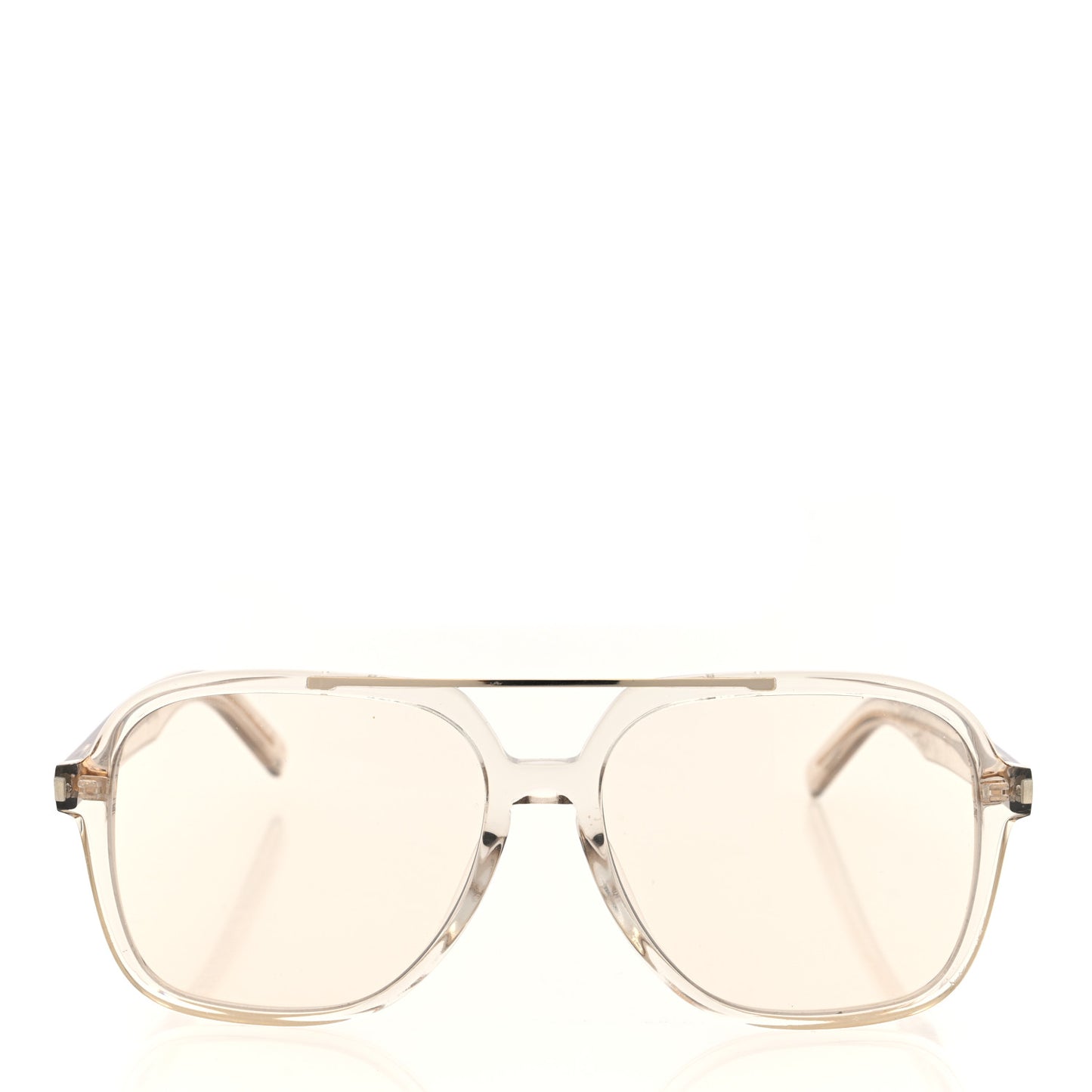 Acetate Geometric Aviator Sunglasses SL 545 Transparent Cream Light Gold