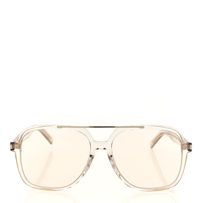Saint Laurent Acetate Geometric Aviator Sunglasses SL 545 Transparent Cream Light Gold 2 of 7