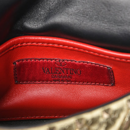 Valentino Garavani Metallic Wrinkled Lambskin Small Rockstud Spike Shoulder Bag Platino 6 of 7