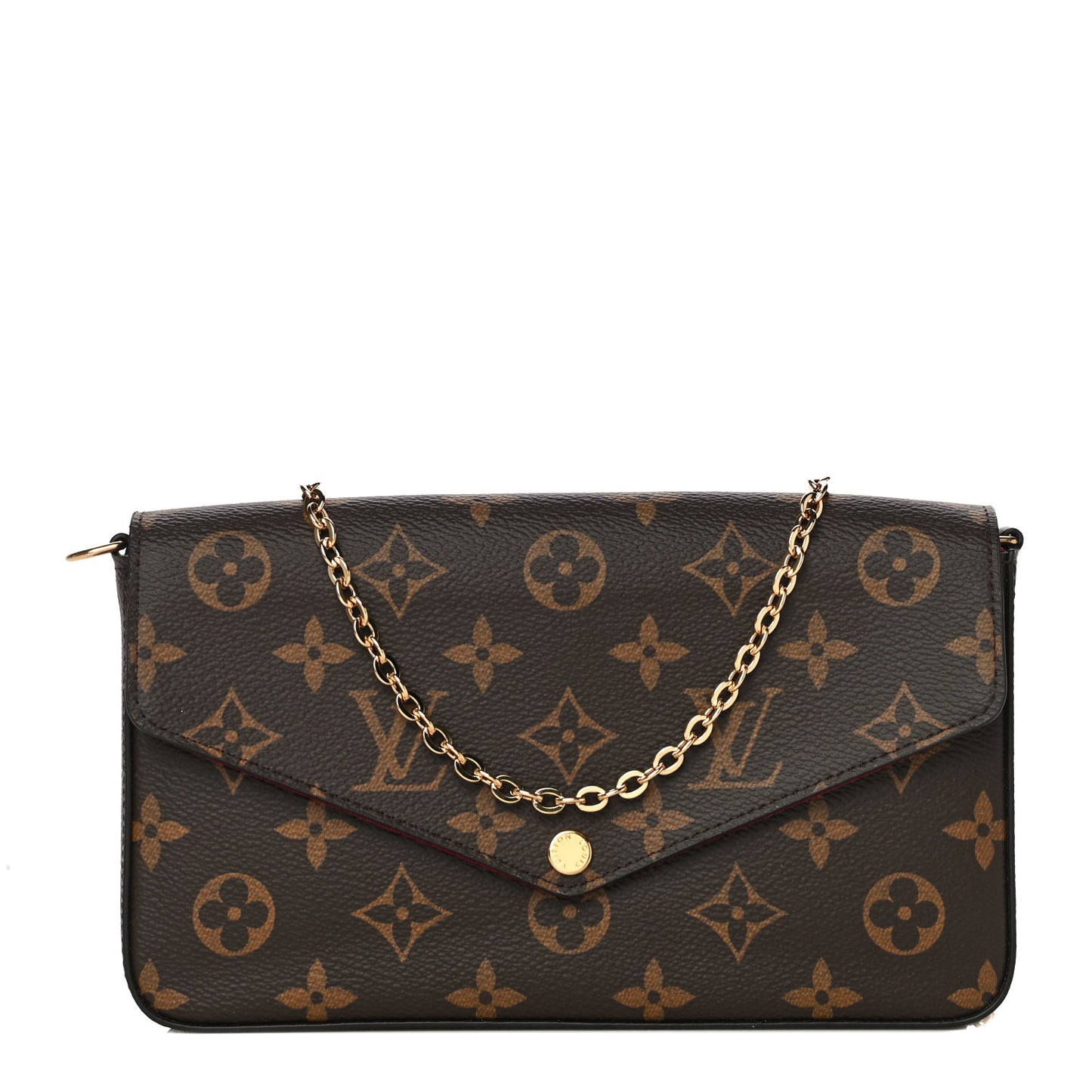 Monogram Pochette Felicie Chain Wallet Fuchsia