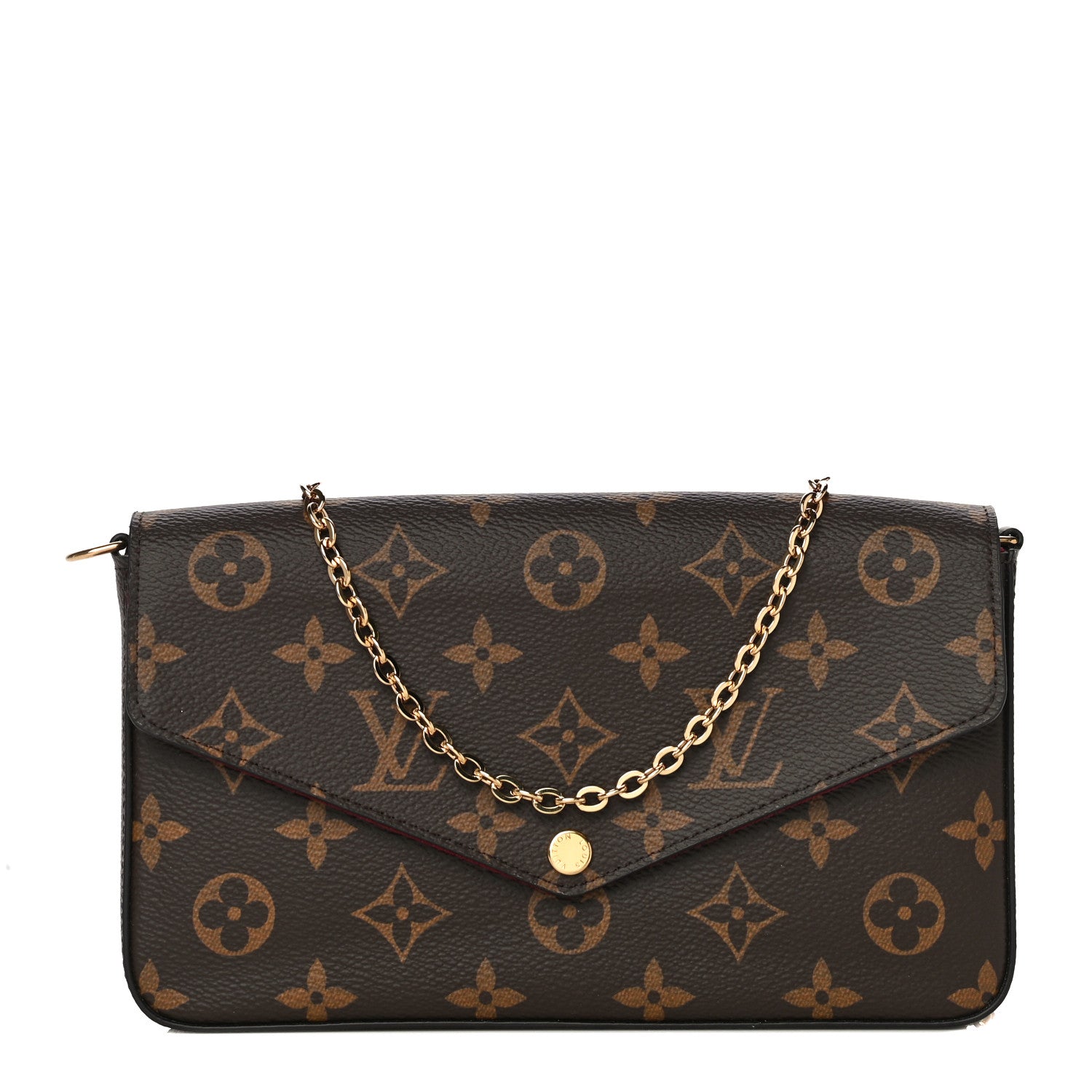 Louis Vuitton Monogram Pochette Felicie Chain Wallet Fuchsia 1 of 14