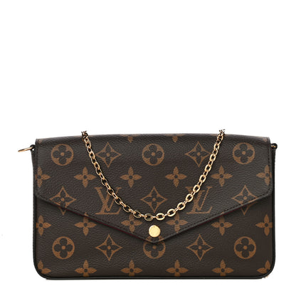 Louis Vuitton Monogram Pochette Felicie Chain Wallet Fuchsia 1 of 14