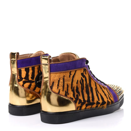 Christian Louboutin Patent Pony Hair Lou Spikes Flat Sneakers 43 Version Multi 4 of 8