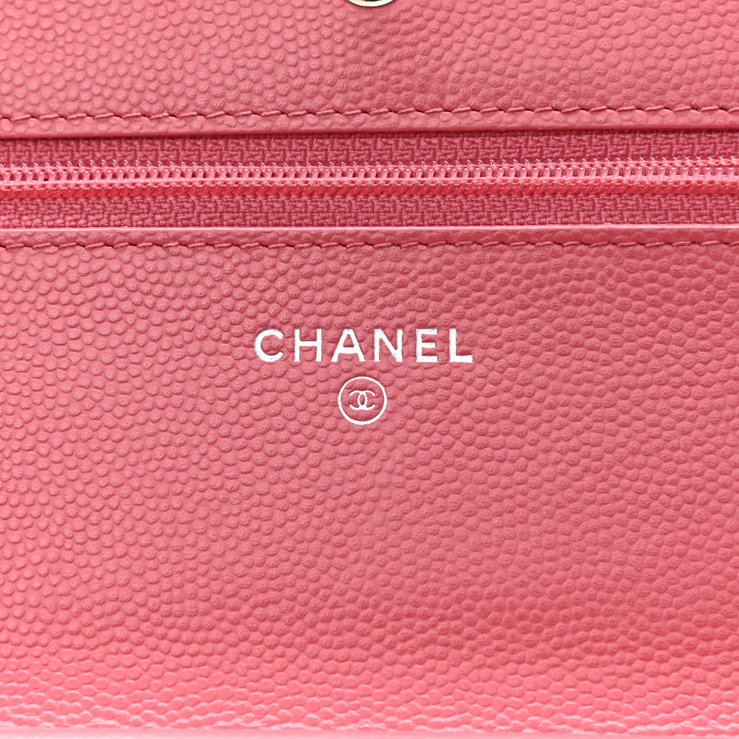 Chanel Caviar Chevron Quilted Wallet On Chain WOC Pink 5 of 14