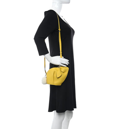 Loewe Calfskin Shearling Mini Bunny Crossbody Bag Yellow 2 of 10