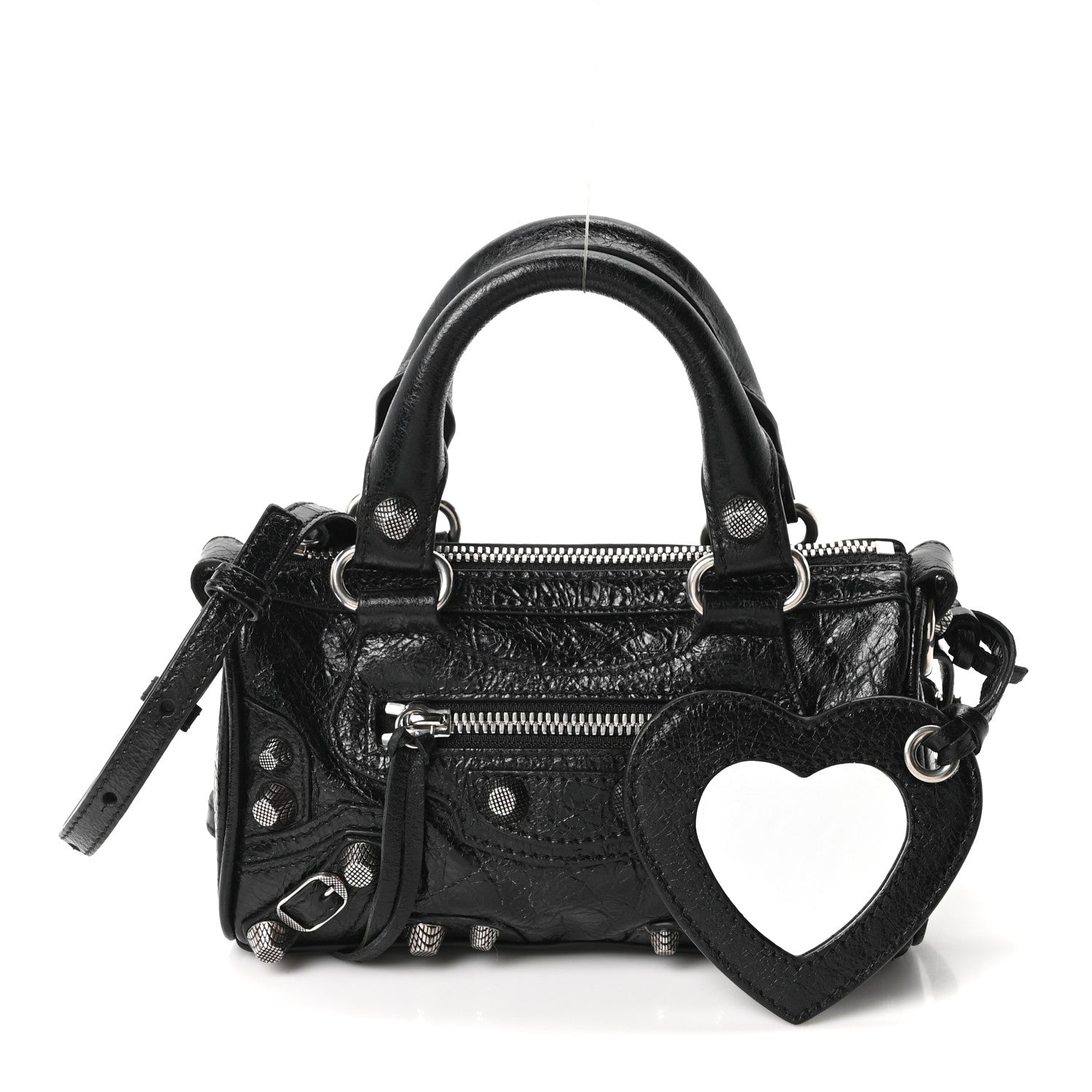 Balenciaga Agneau Arena Crystal Neo Nano Cagole Handbag Black 5 of 21