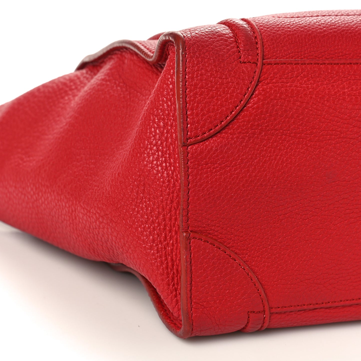 Drummed Calfskin Mini Luggage Red