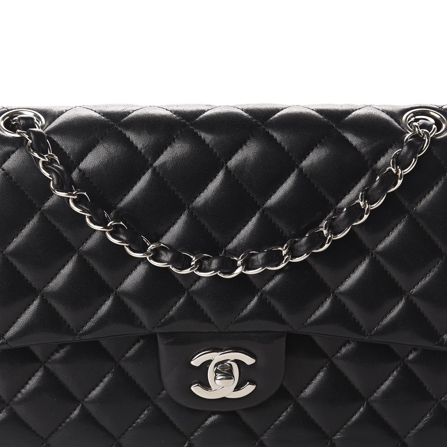 Chanel Lambskin Quilted Medium Double Flap Black 12 of 12