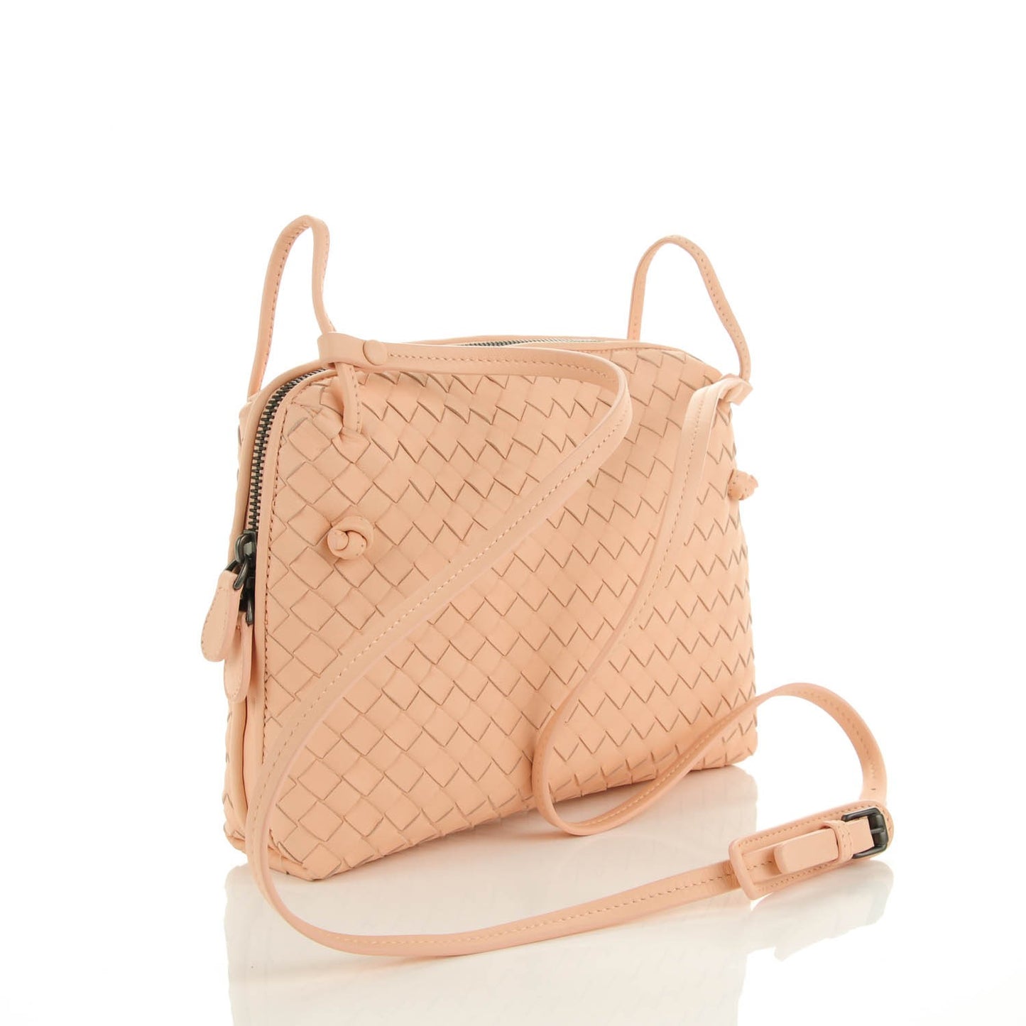 Nappa Intrecciato Pillow Crossbody Messenger Flamingo