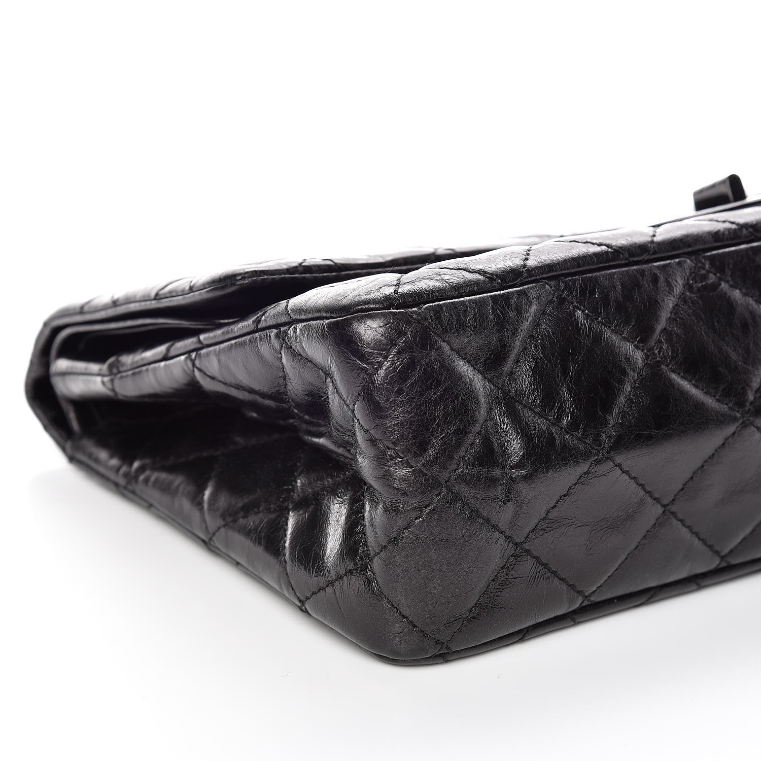 Chanel Glazed Aged Calfskin Quilted 2.55 Reissue 227 Flap So Black 8 of 9