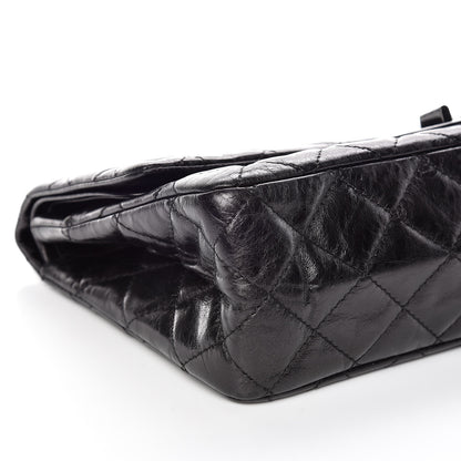 Chanel Glazed Aged Calfskin Quilted 2.55 Reissue 227 Flap So Black 8 of 9