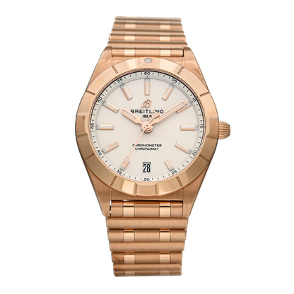 Breitling 18K Rose Gold 32mm Chronomat Quartz Watch White R77310101A1R1 1 of 5