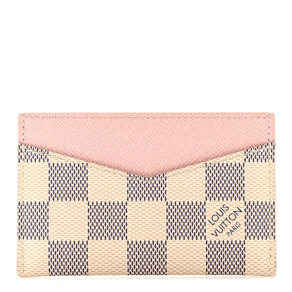 Louis Vuitton Damier Azur Daily Card Holder Rose Ballerine 1 of 10
