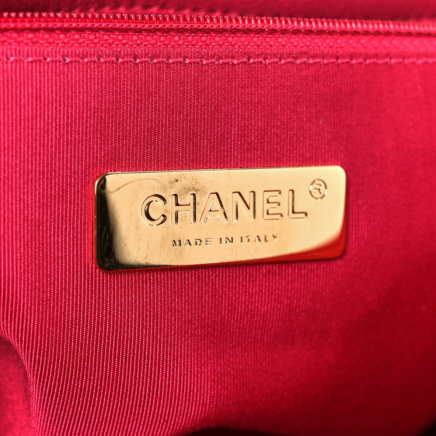 Goatskin Quilted Large Chanel 19 Flap Dark Pink