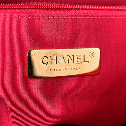 Chanel Goatskin Quilted Large Chanel 19 Flap Dark Pink 6 of 11