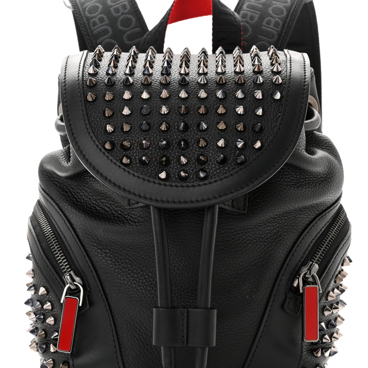 Calfskin Spiked Small Explorafunk Backpack Black