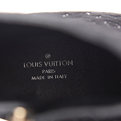 Louis Vuitton Monogram Embossed Suede Wedge Low Boots 38.5 Black 7 of 8