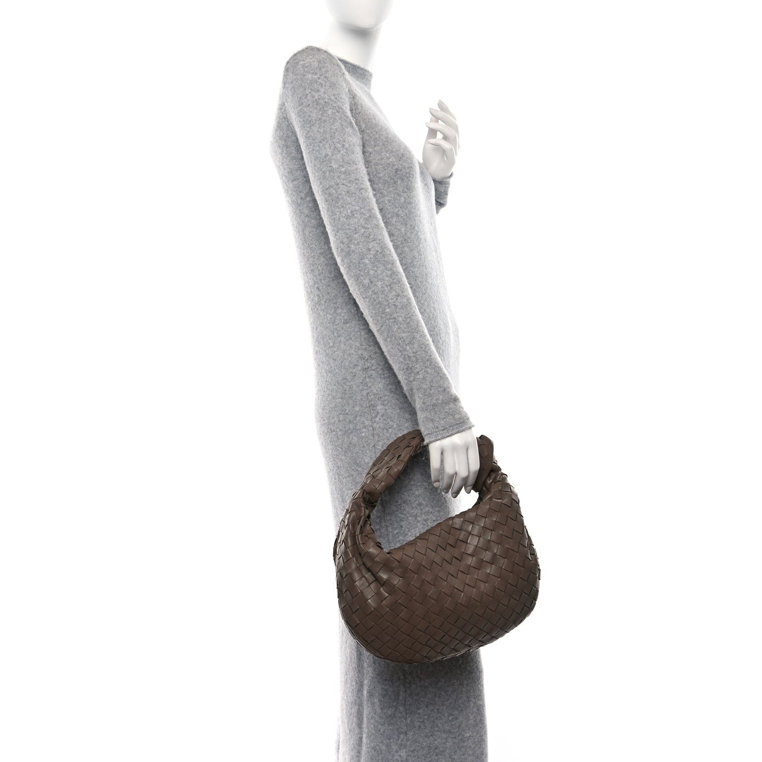 Bottega Veneta Nappa Intrecciato Teen Jodie Hobo Taupe Grey 2 of 9